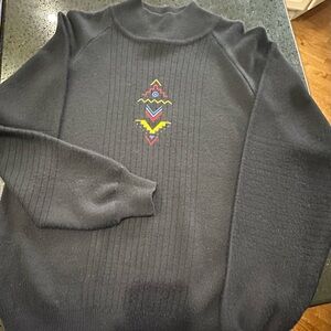 Black Sweater with Colorful Embroidery